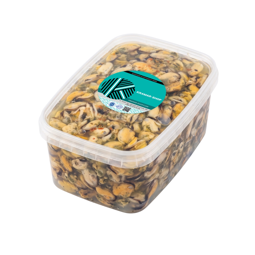 Мідії_солені_в_олії_з_часниковою_посипкою_2_кг_TM_KRAMAR_SHOP